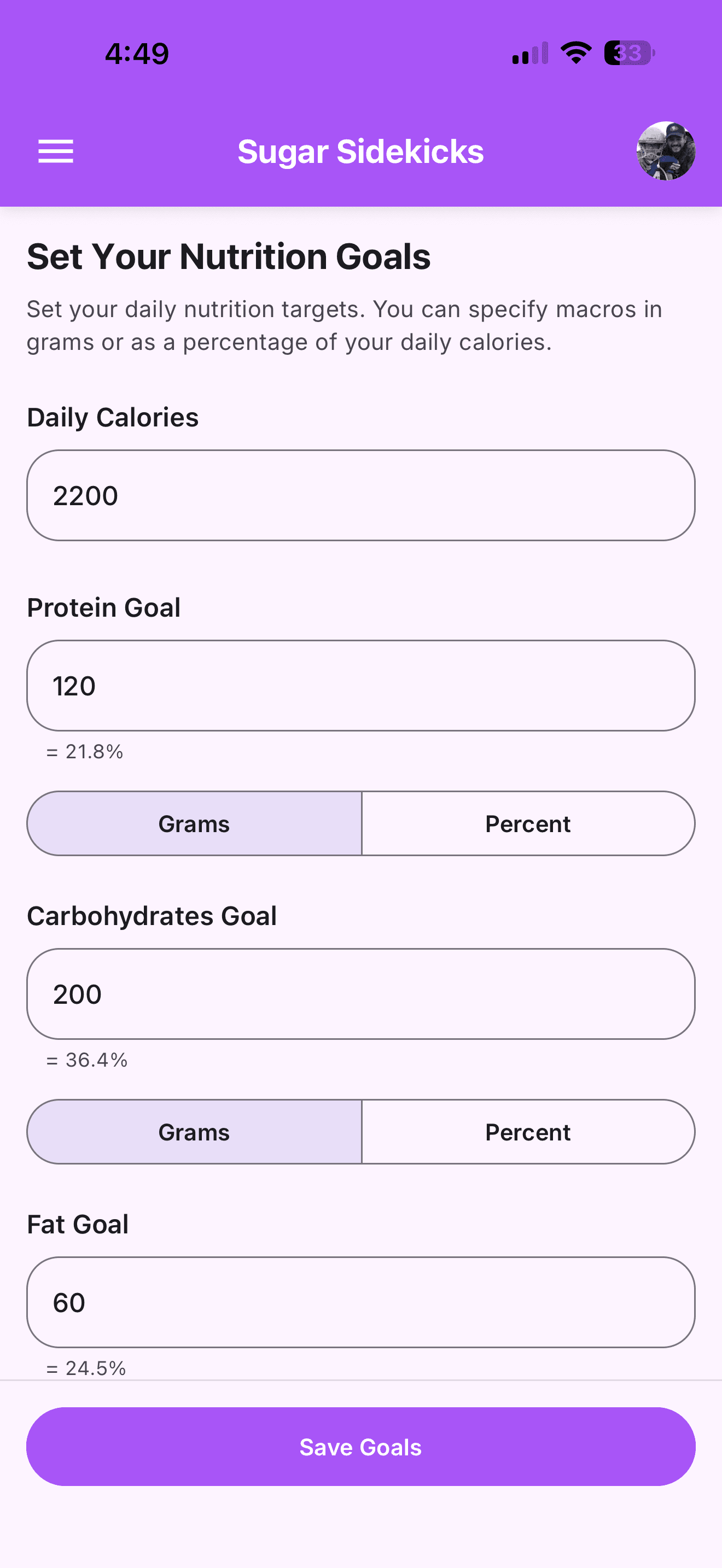 Nutrition Goals